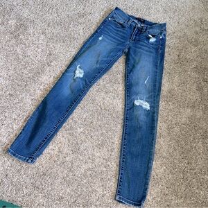 Judy Blue Distressed Skinny Jeans - Dark Blue